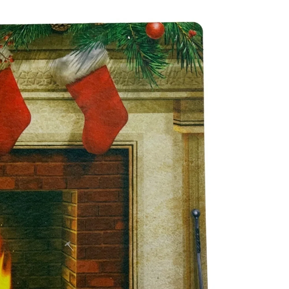 Holiday Doormat Fireplace Christmas Stockings Rectangle 16 X 24 In Multicolor